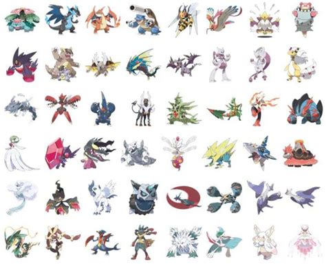 all pokemon mega evolution list.